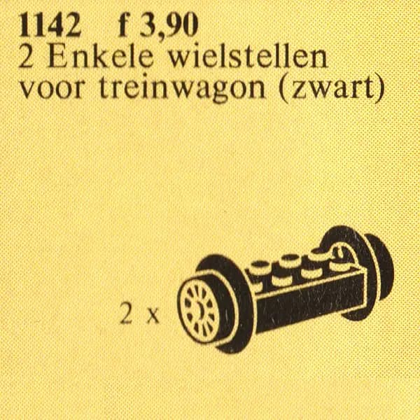 1142 Wheel Bricks with Small Black Train-Wheels - トレイン (1981年}