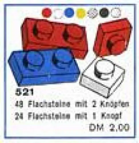 521 2 x 1 and 1 x 2 Plates (cardboard box version) - 補足品 (1962年}