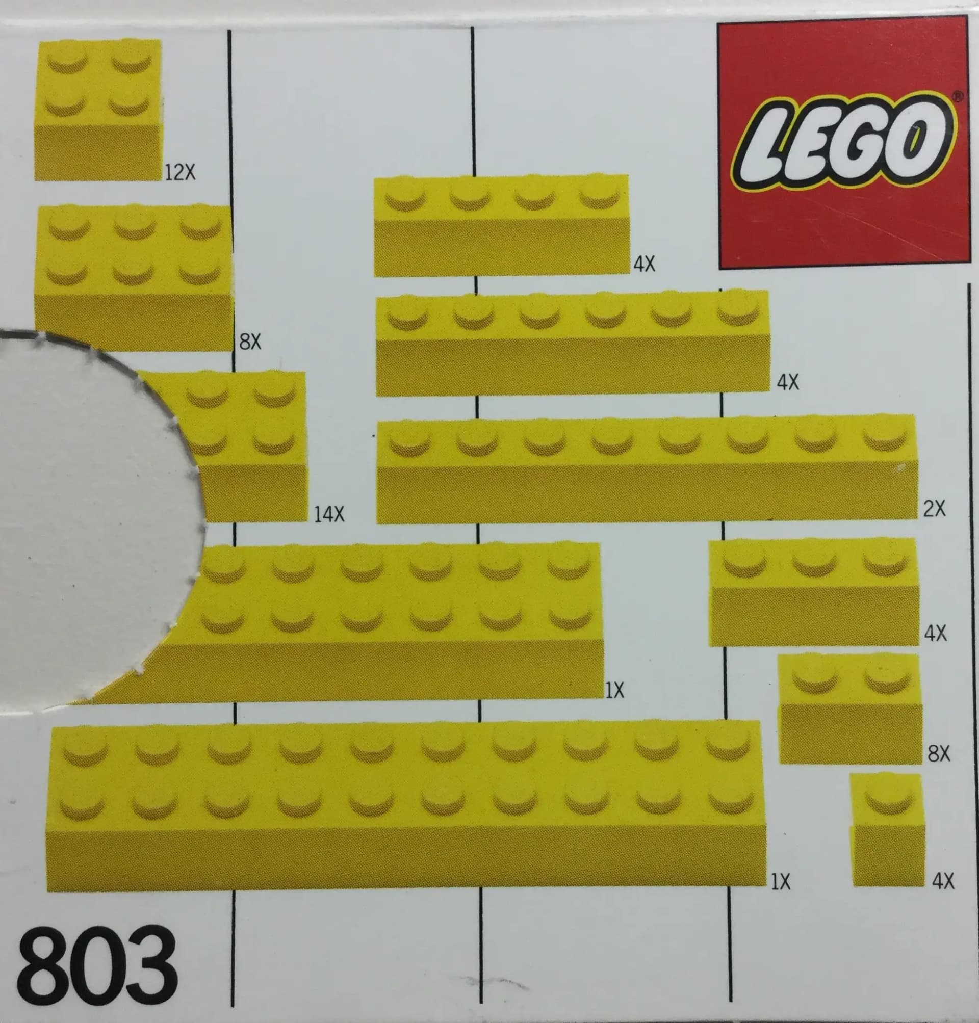 803 Extra Bricks Yellow - 補足品 (1986年}