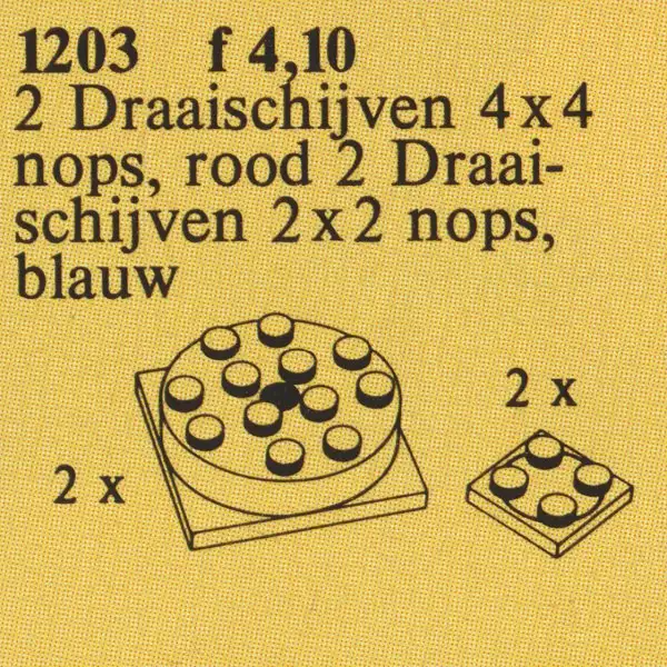 レゴ 1203-1 Turntables (4 x 4), Turntables (2 x 2) サービスパック