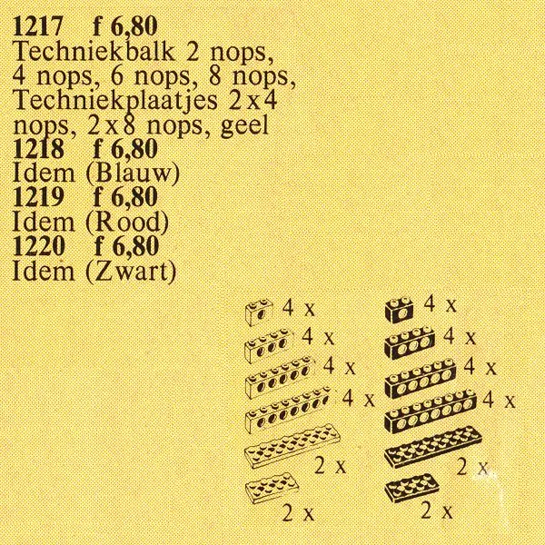 レゴ 1219-1 TECHNIC Beams & Plates [Red] テクニック