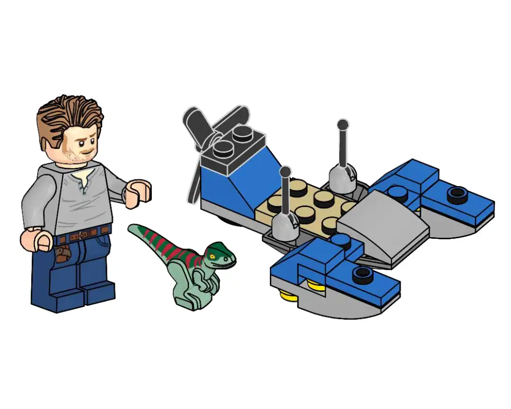 レゴ 122331-1 Owen with Swamp Speeder and Raptor ジュラシックワールド