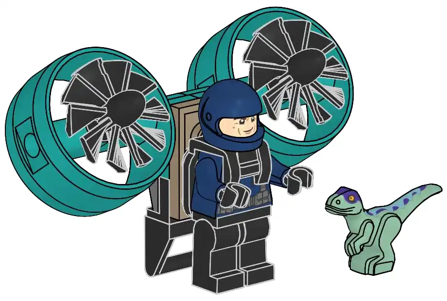 レゴ 122505-1 Guard with Jet Pack and Raptor ジュラシックワールド