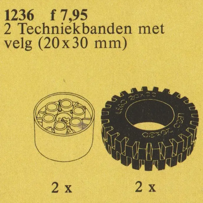 レゴ 1236-1 TECHNIC wheels with hubs テクニック