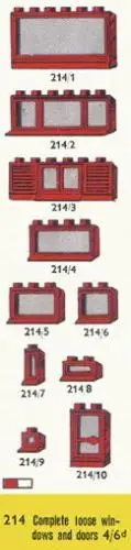 レゴ 214-2 Ten Windows and Doors, Red 補足品