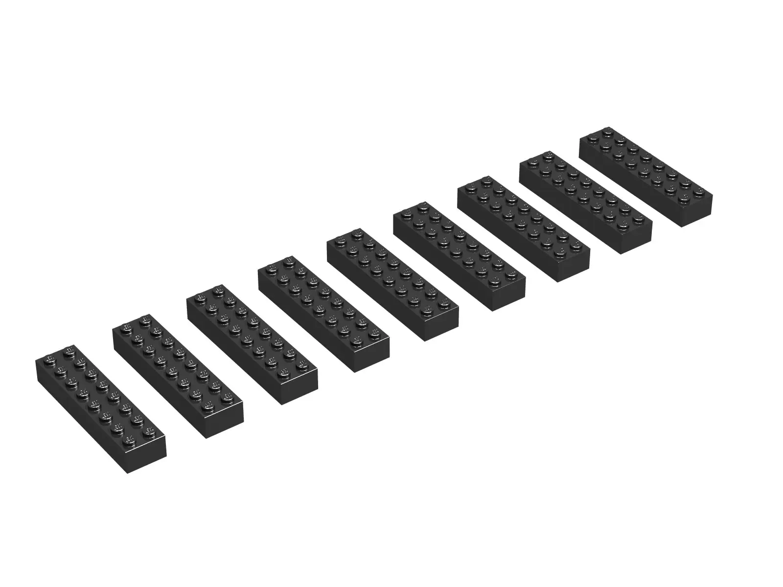 レゴ 215-3Bk 2 x 8 Bricks, Black (USA/CAN) 補足品