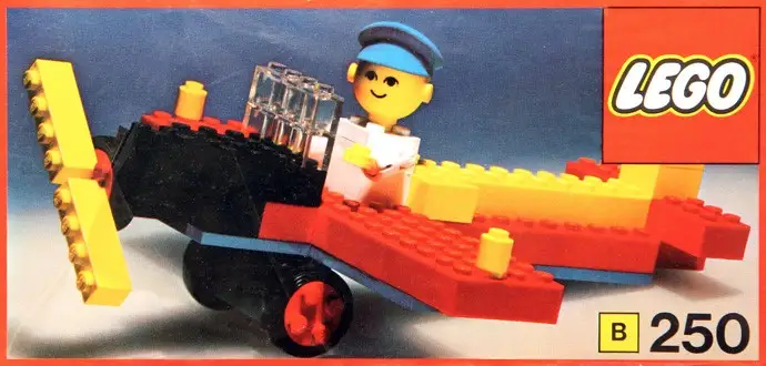 レゴ 250-3 Aeroplane and Pilot Building Set with People