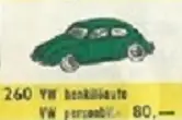 レゴ 260-2 1:87 VW Beetle HO 1:87 Vehicles
