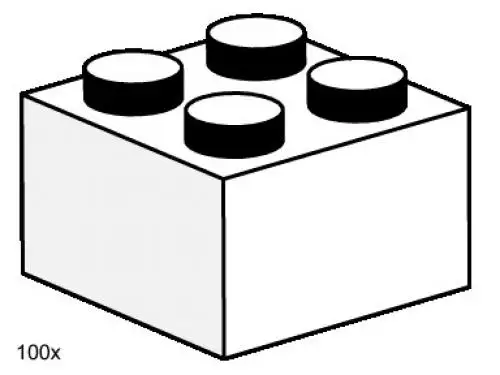 レゴ 3455-1 3 x 2 White Bricks Bulk Bricks