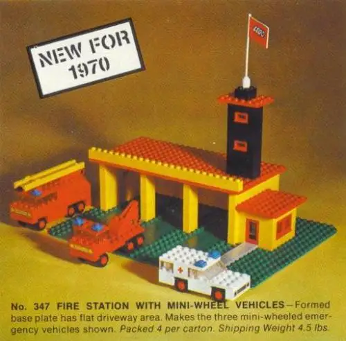 レゴ 347-1 Fire Station with Mini Cars 消防