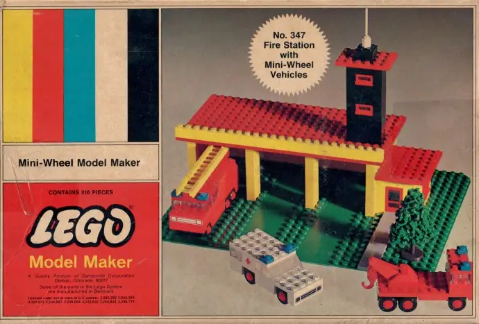 レゴ 347-4 Fire Station with Mini-Wheel Vehicles 消防