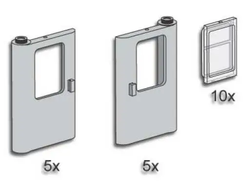 レゴ 3735-1 Grey Train Doors with Panes トレイン