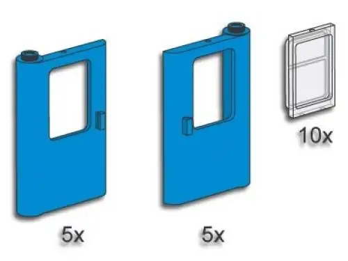レゴ 3736-1 Blue Train Doors with Panes トレイン