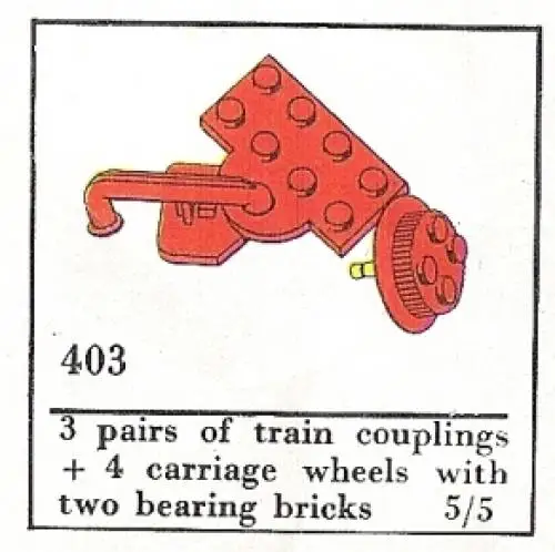 レゴ 403-2 Train Couplers and Wheels (The Building Toy) 補足品