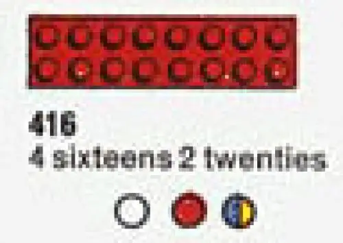 レゴ 416-1 5 Sixteens 2 Twenties (The Building Toy) 補足品