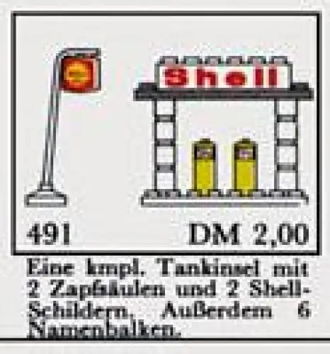 レゴ 491-2 Shell Station Brick and Sign, 6 Named Beams 補足品