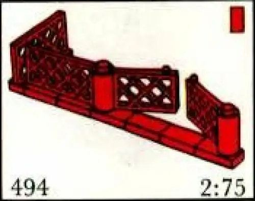 レゴ 494-1 Gates and Fence, Red (System) 補足品
