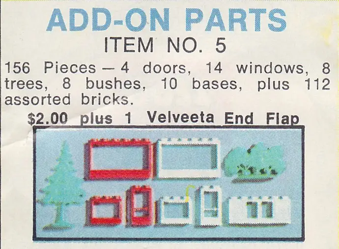 レゴ 5-2 Velveeta Set No. 5 補足品