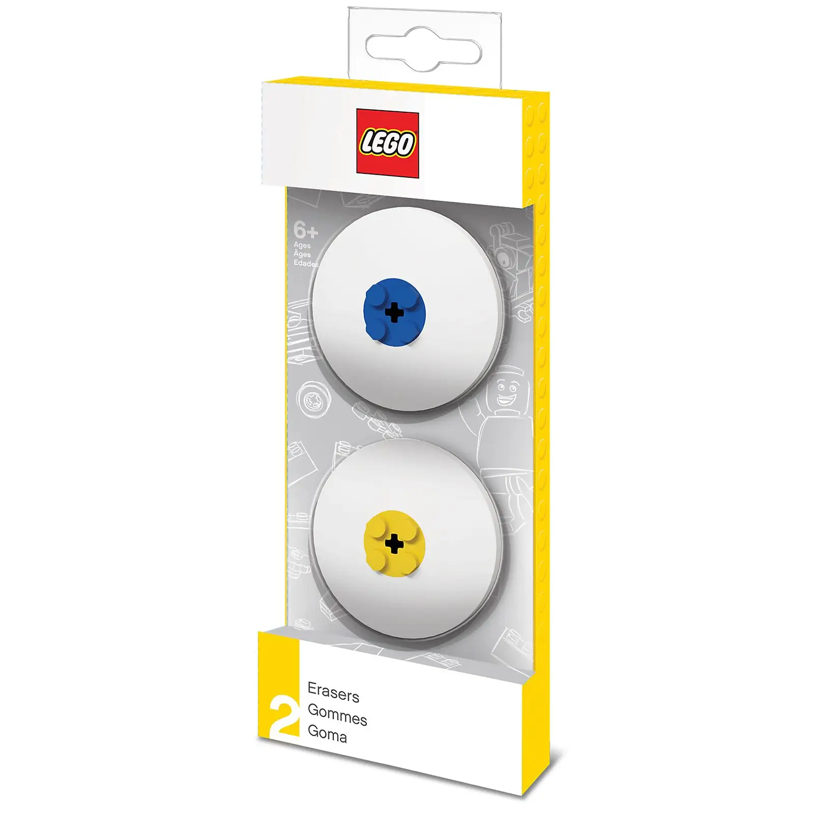 レゴ 5005108-1 Round Eraser Set (Blue and Yellow) 文房具