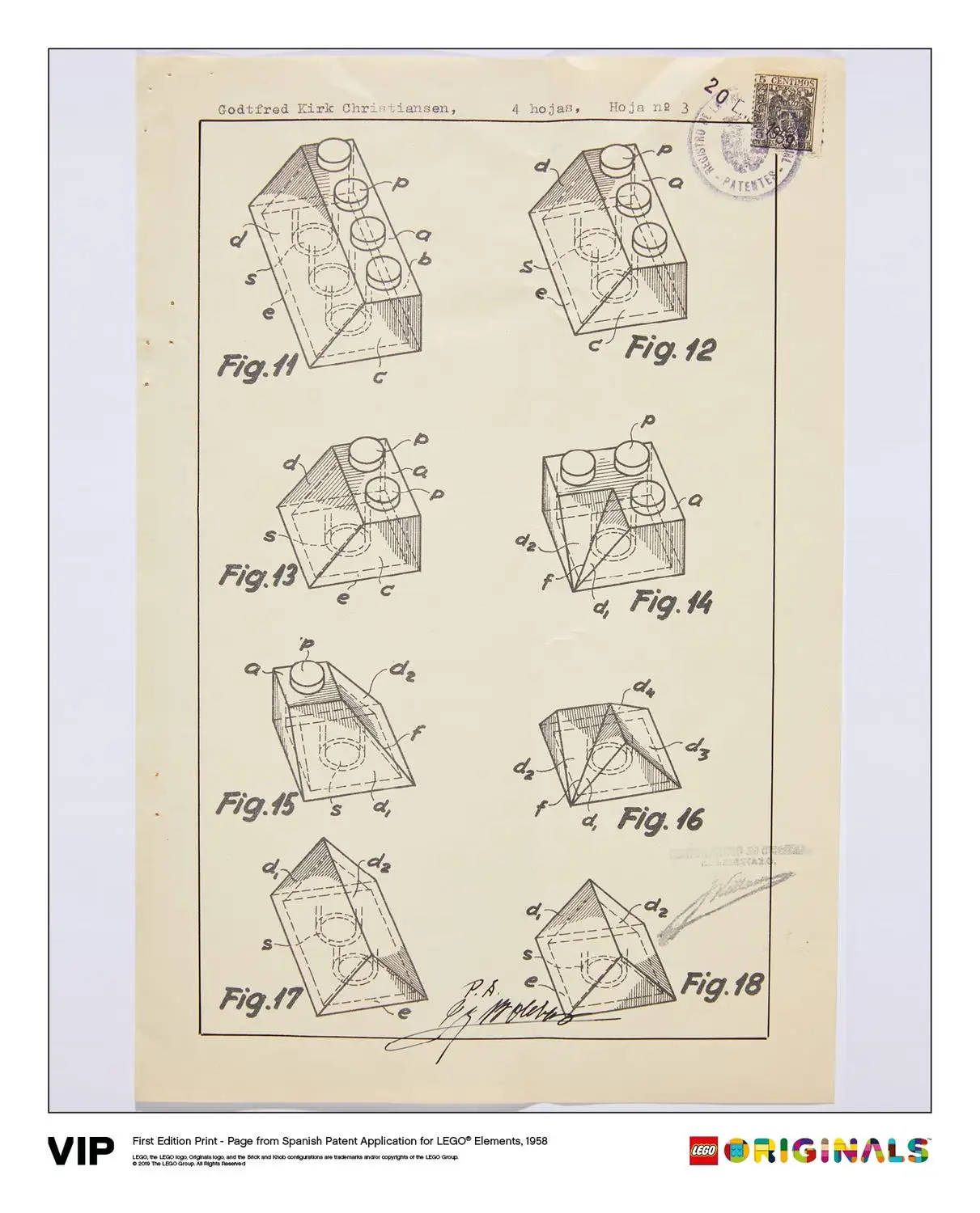 レゴ 5006001-1 Spanish Patent LEGO Elements 1958 オリジナルのおもちゃ