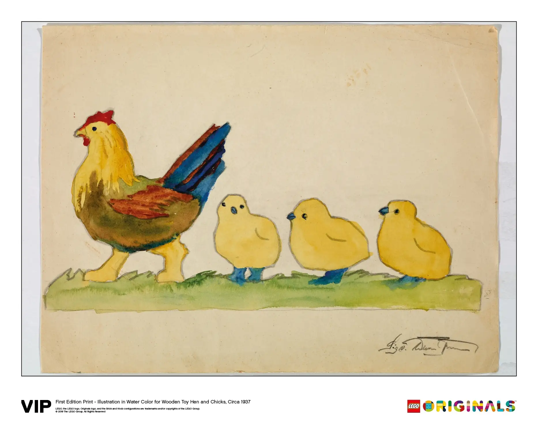 レゴ 5006002-1 Illustration Wooden Toy Hen and Chicks オリジナルのおもちゃ