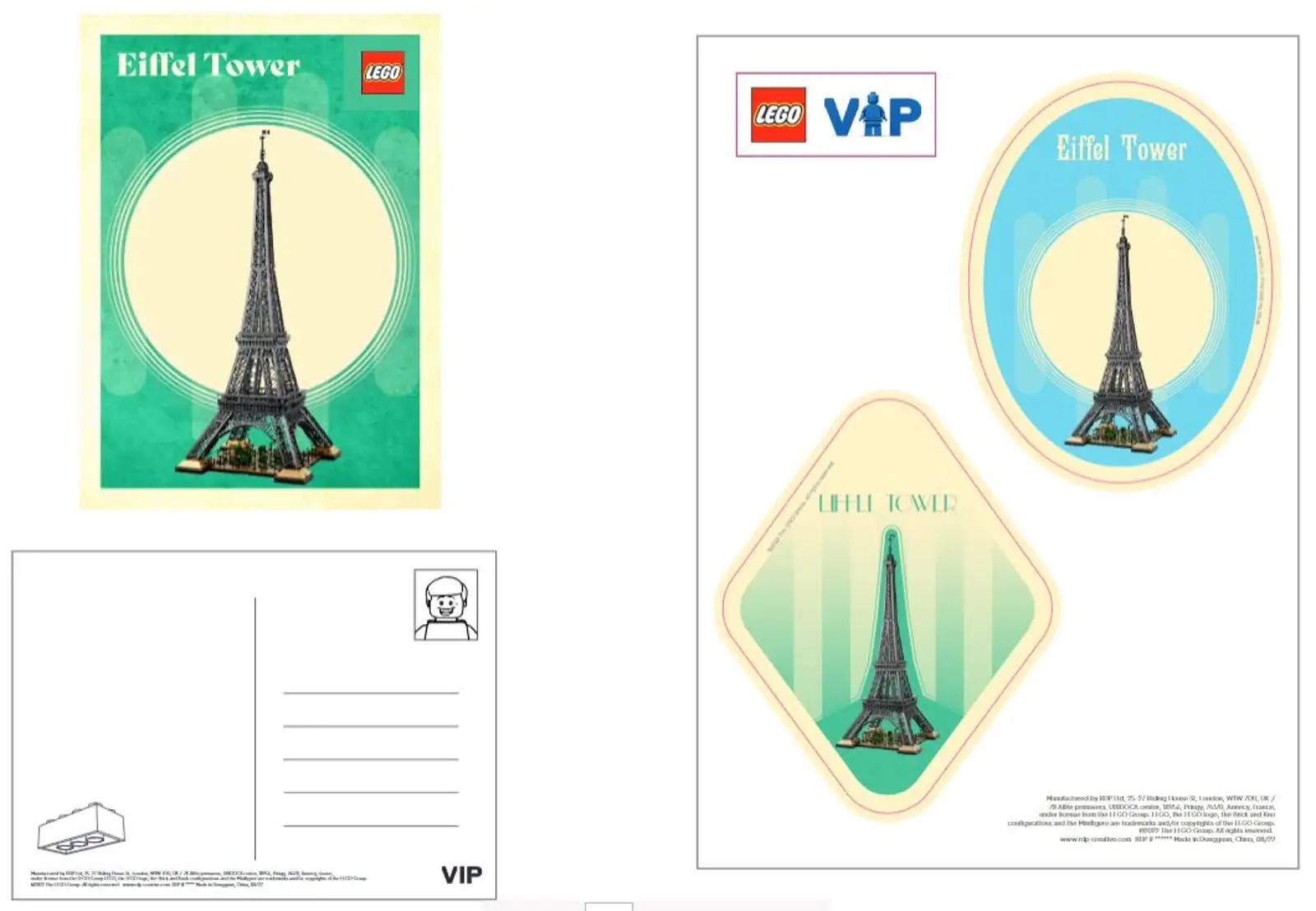 レゴ 5007716-1 Eiffel Tower Postcards And Stickers 文房具
