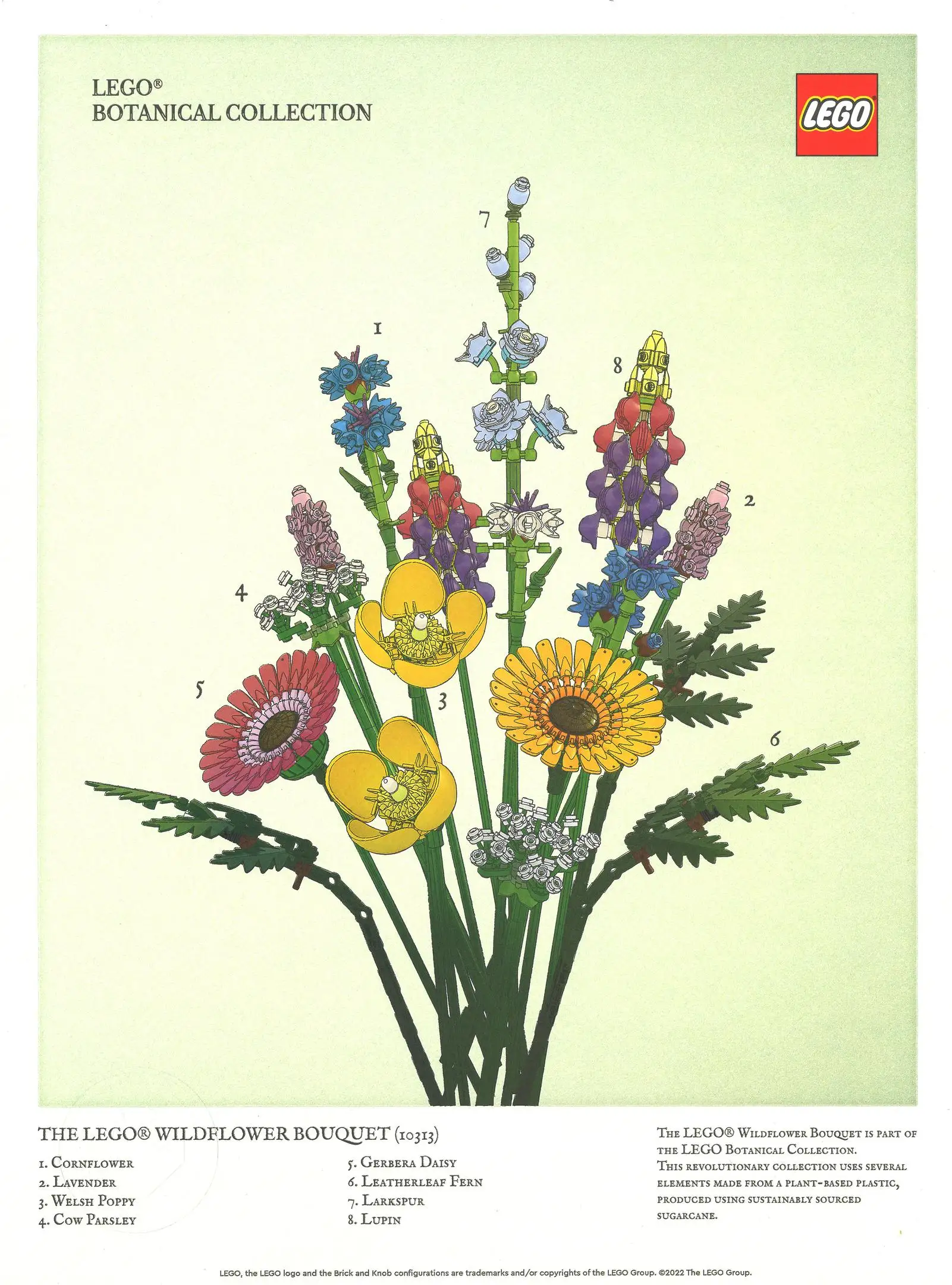 レゴ 5007799-1 Botanical Collection Art Print – Wildflower Bouquet ポスター