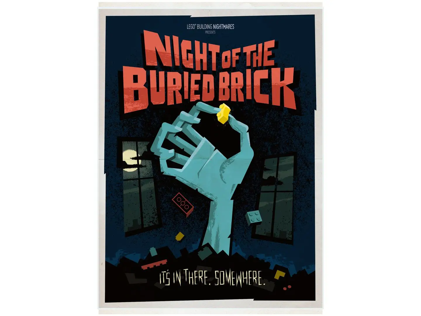 レゴ 5008243-1 Night of the Buried Brick Halloween Poster ポスター