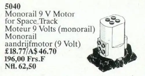 5040 Monorail 9V Motor - サービスパック (1988年)