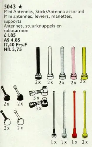 レゴ 5043-1 Mini Antennas, Control Sticks and Antennas サービスパック