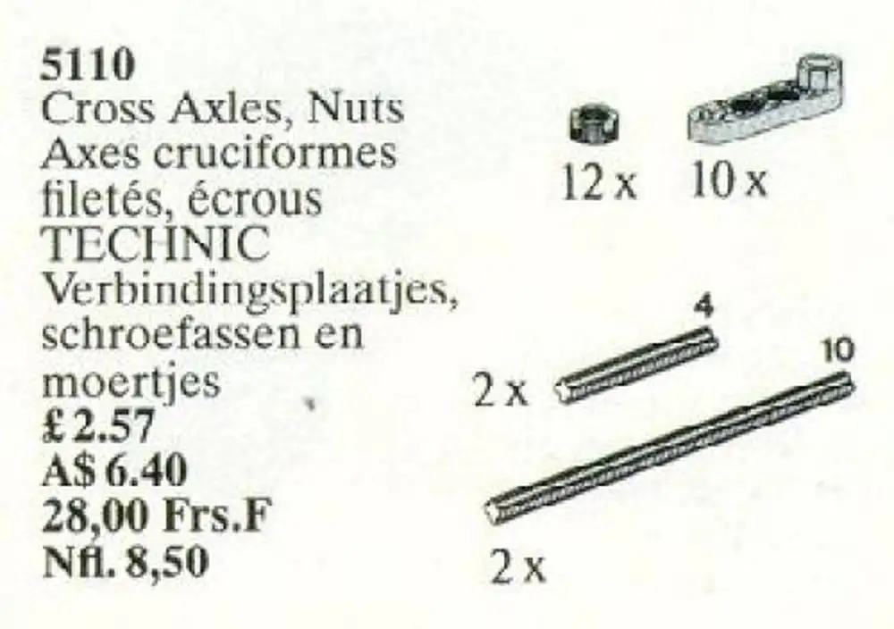 レゴ 5110-2 Cross Axles, Nuts テクニック