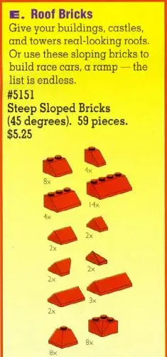 5151 Roof Bricks, Red, 45 Degrees - サービスパック (1987年)