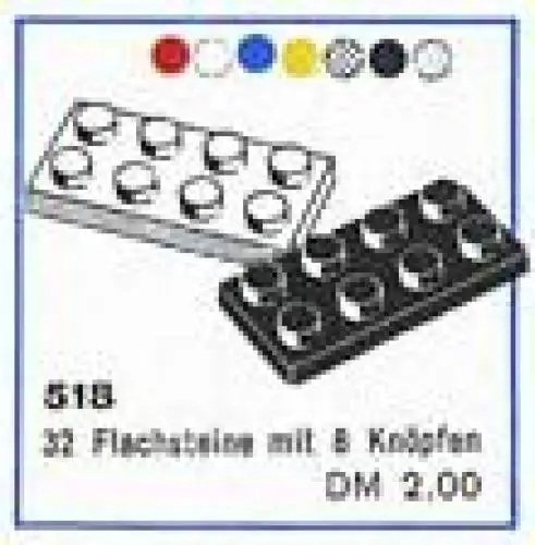 レゴ 518-1 2 x 4 Plates (cardboard box version) 補足品