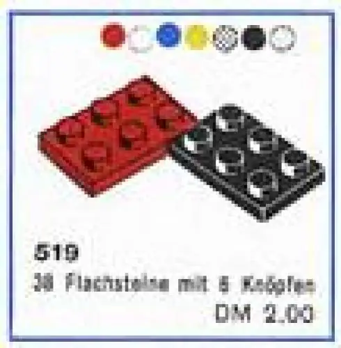レゴ 519-1 2 x 3 Plates (cardboard box version) 補足品