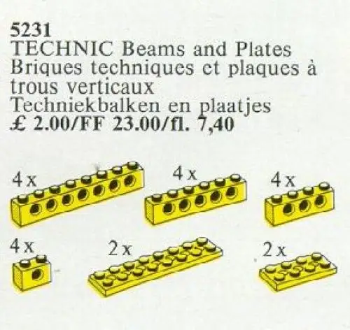 5231 TECHNIC Beams and Plates [Yellow] - テクニック (1987年)