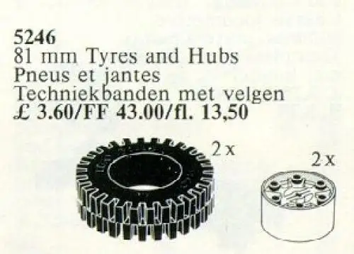 レゴ 5246-1 X-Large Tires / 81 mm Tyres and Hubs テクニック
