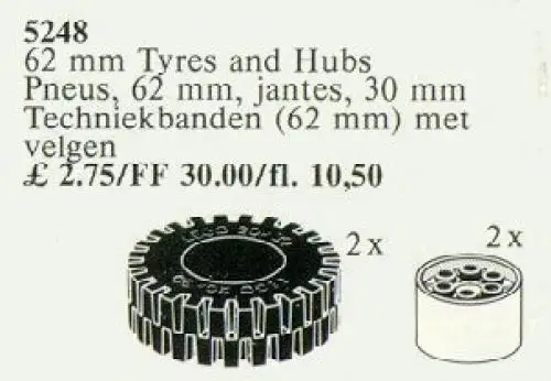 レゴ 5248-1 63 mm Tires and Hubs / 62 mm Tyres and Hubs テクニック