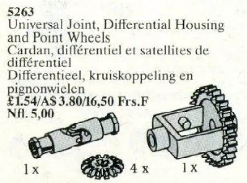 レゴ 5263-1 Universal Joint, Differential Housing, and Point Wheels テクニック