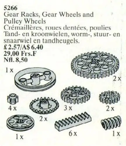 レゴ 5266-1 Gear Wheel Assortment / Gear Racks, Gear Wheels and Pulley Wheels テクニック