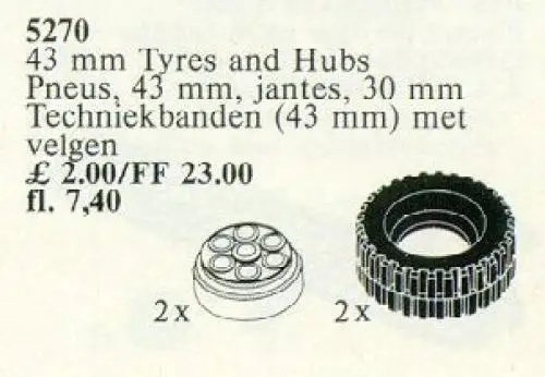 レゴ 5270-1 43 mm Tires and Hubs / 43 mm Tyres and Hubs テクニック