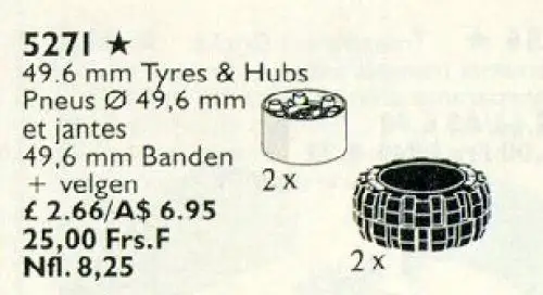 5271 White Hubs & Tires / 49.6 mm Tyres & Hubs - テクニック (1991年)