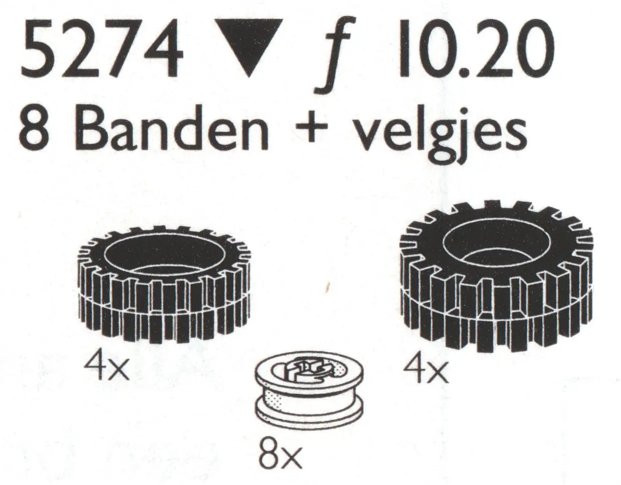 レゴ 5274-1 8 Tires / Tyres (4x24, 4x 30 mm) w/hubs テクニック