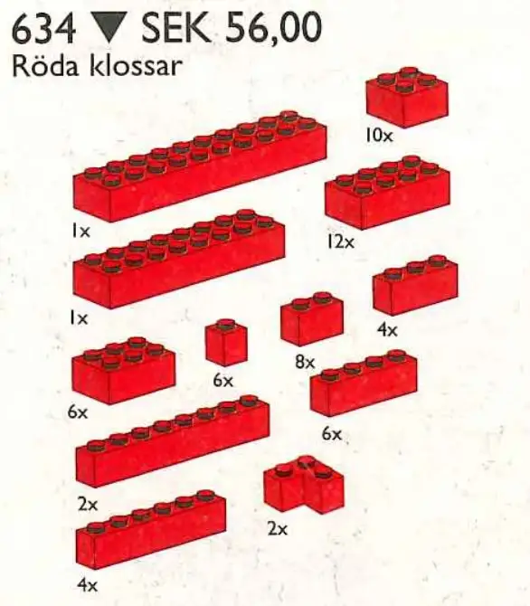 レゴ 634-1 Extra Bricks in Red 補足品
