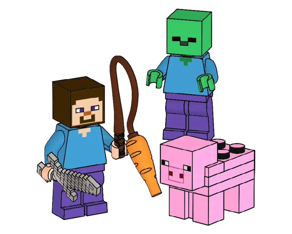 662101 Steve, Zombie and Pig - マインクラフト (2021年)