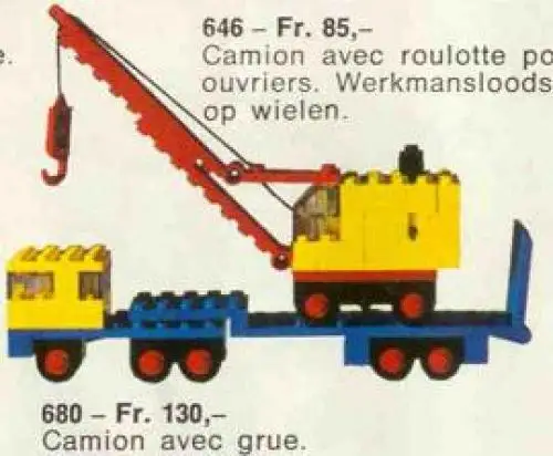 レゴ 680-1 Low-Loader and Crane 工事現場