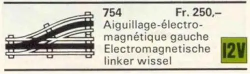 レゴ 754-1 Automatic Left Electric Switch 12V