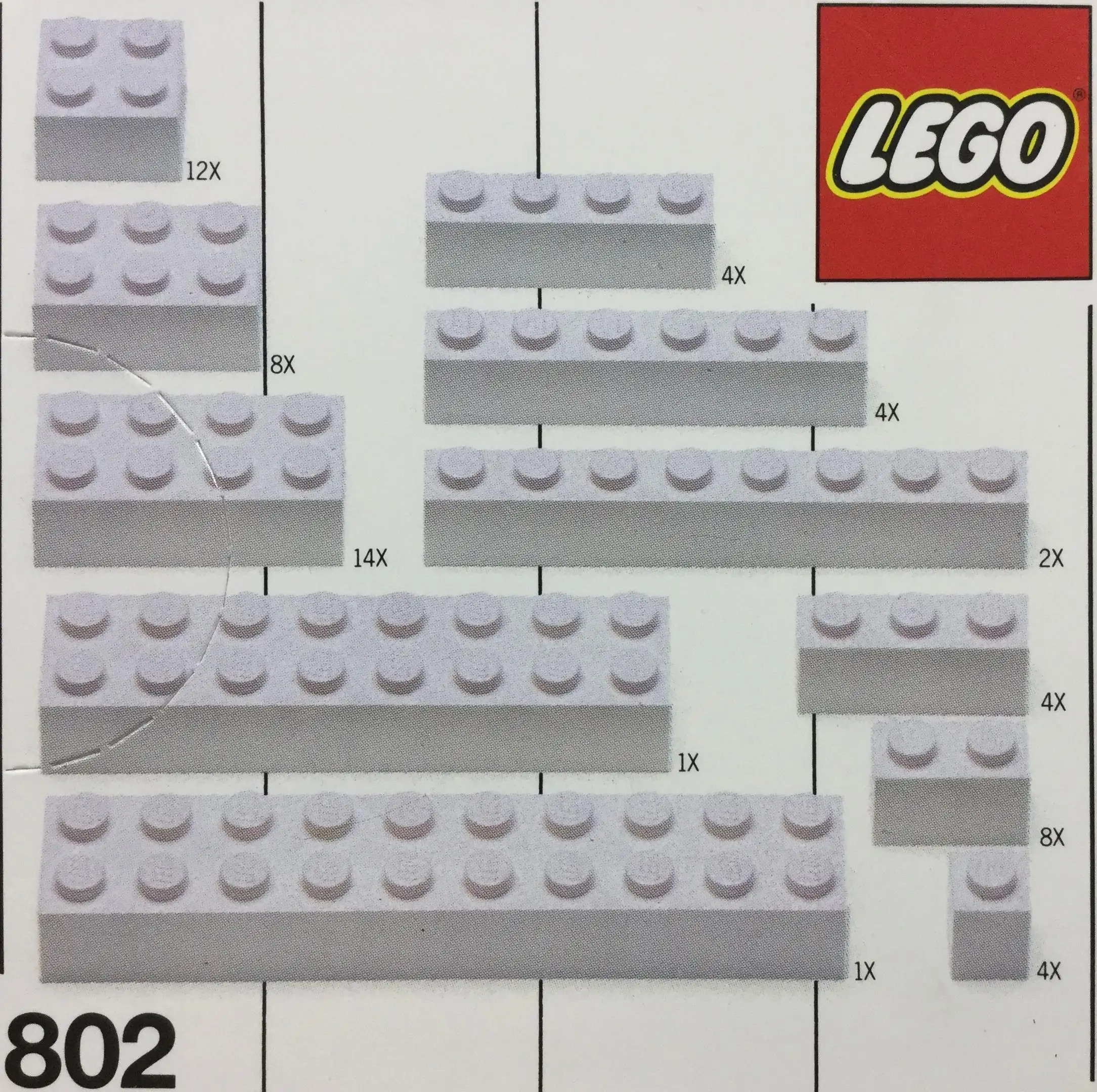 802 Extra Bricks White - 補足品 (1986年)