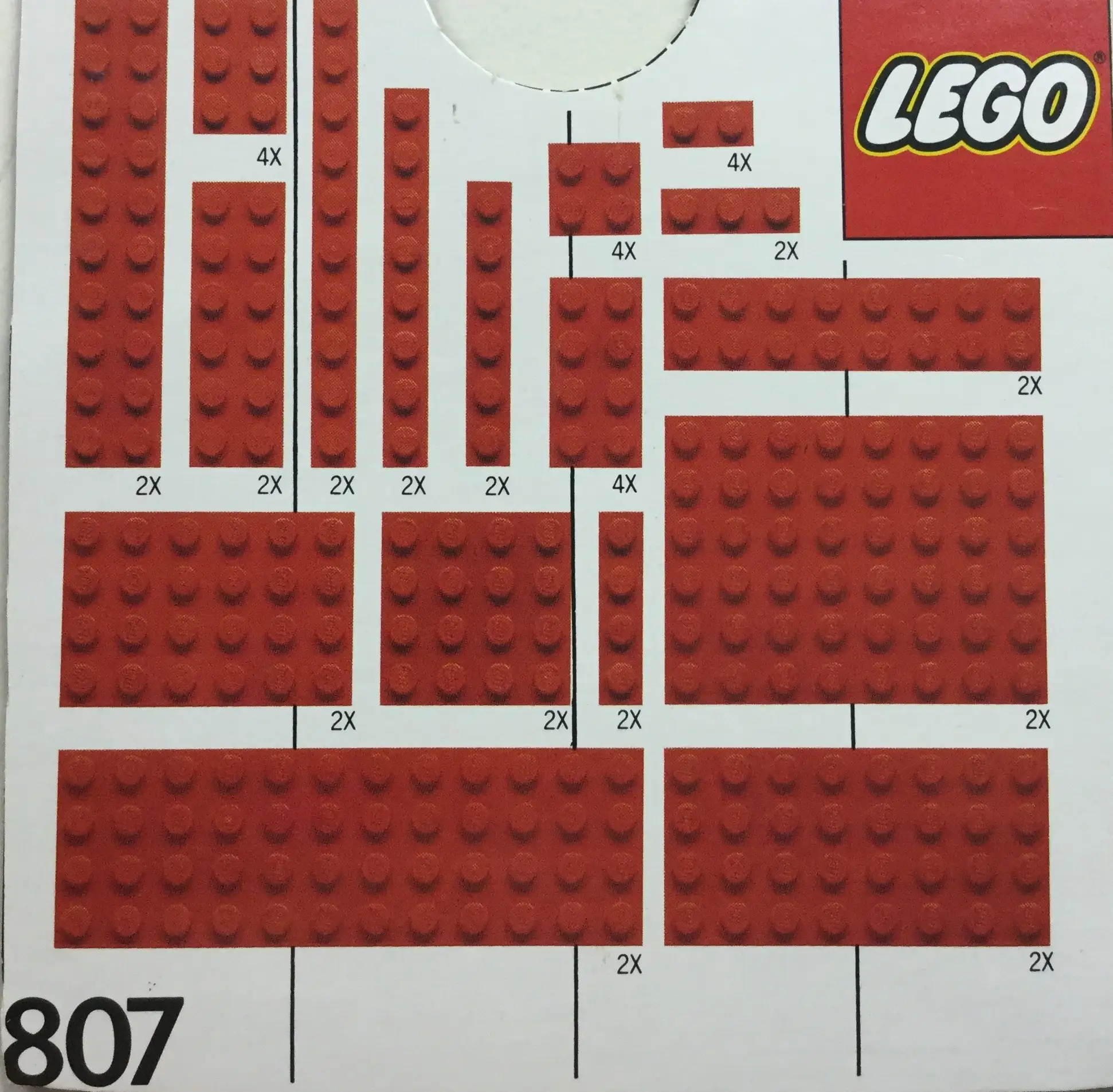 レゴ 807-1 Extra Plates Red 補足品