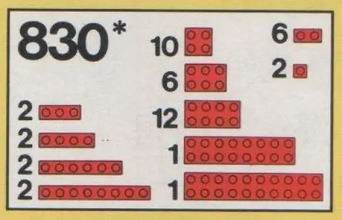 レゴ 830-1 Red Bricks Parts Pack 補足品