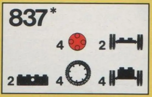 レゴ 837-1 Wheels and Tires Parts Pack 補足品